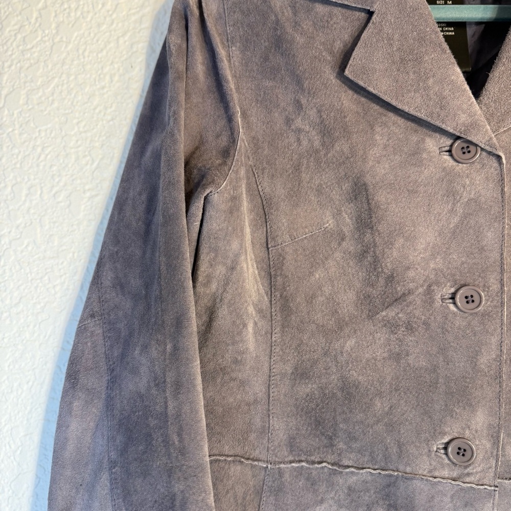 Brandon Thomas Women’s Suede Leather‎ Jacket. Size M Light Purple. Lined - Picture 3 of 13